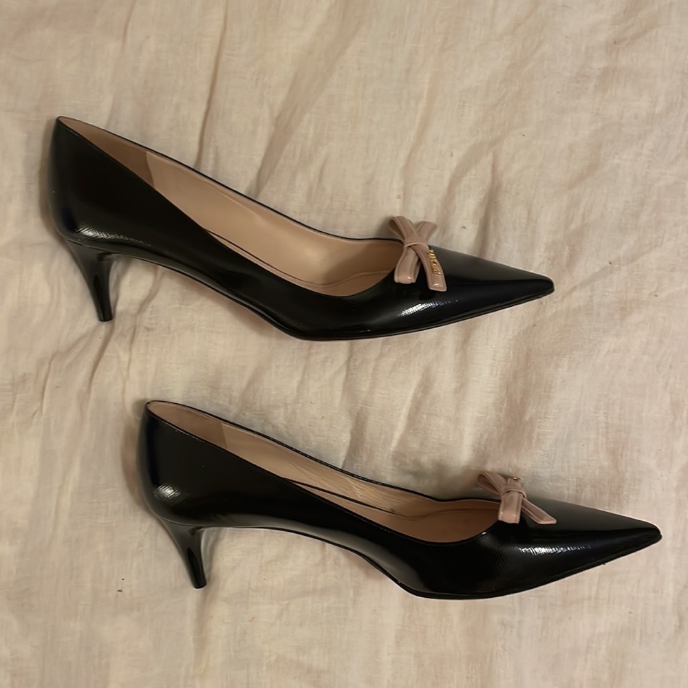 Prada black kitten heels